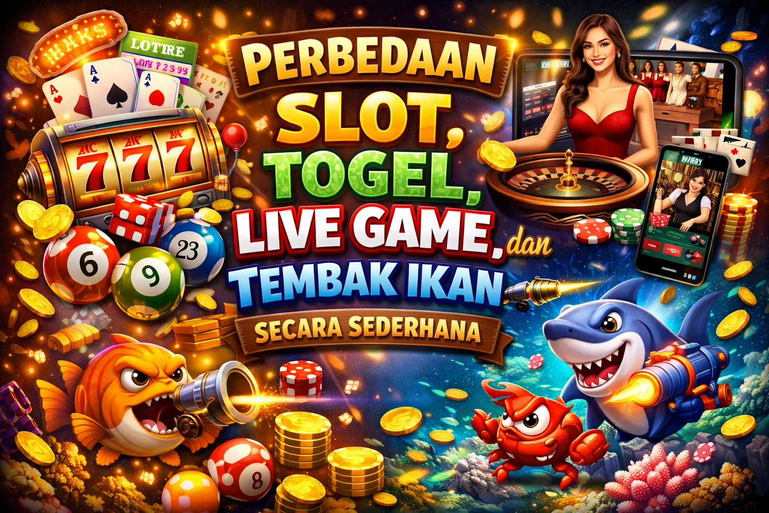 Perbedaan Slot, Togel, Live Game, dan Tembak Ikan Secara Sederhana